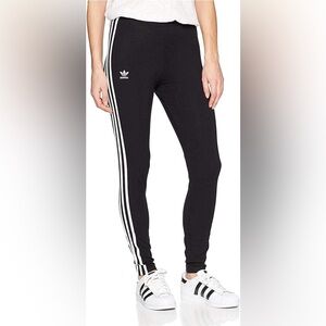 Adidas Black with White Side Stripe Leggings